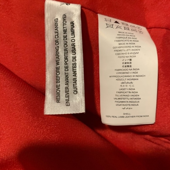 Like new Michael Kors red leather moto jacket - Picture 8 of 12